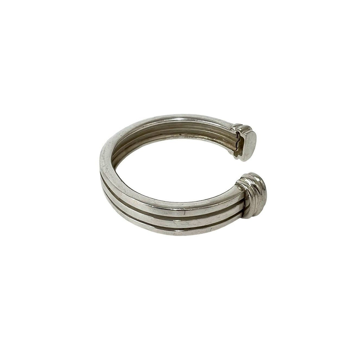 Tiffany & Co Vintage Grooved Double Calfskin Bangle 925 Sterling Silver Bracelet — view 5