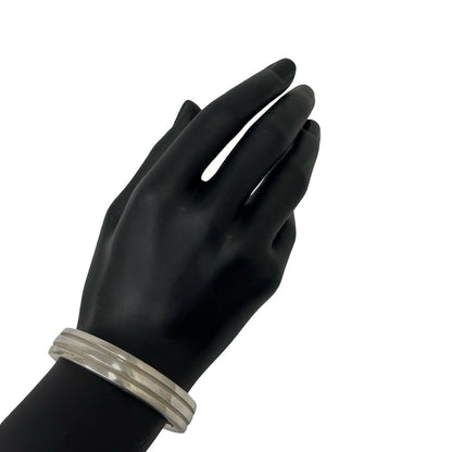 Tiffany & Co Vintage Grooved Double Calfskin Bangle 925 Sterling Silver Bracelet — view 2