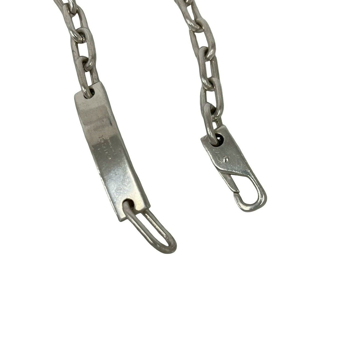Gucci Vintage ID Plate Chain Bracelet Logo 925 Sterling Silver Bangle — view 4
