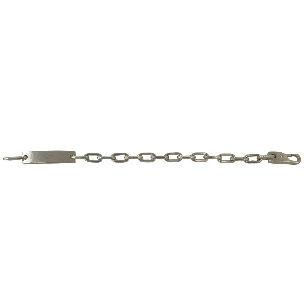 Gucci Vintage ID Plate Chain Bracelet Logo 925 Sterling Silver Bangle — view 6