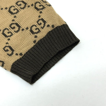 Gucci Cardigan Lame Contrast GG Pattern Wool Brown Cardigan — view 6