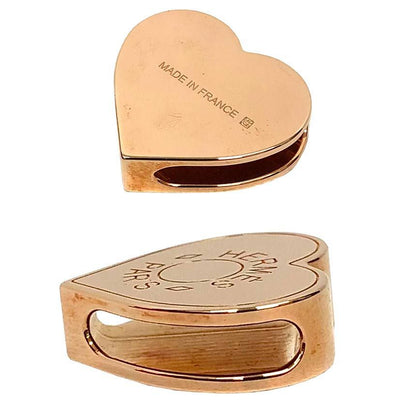 Hermes Cool Heart Twilly Scarf Ring Pink Gold — view 3