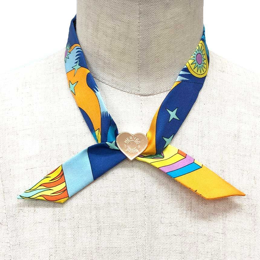 Hermes Cool Heart Twilly Scarf Ring Pink Gold — view 2