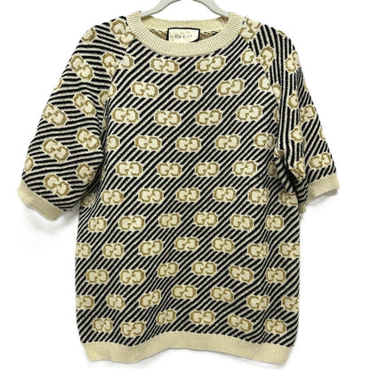 Gucci Dress Lame GG Pattern Wool White