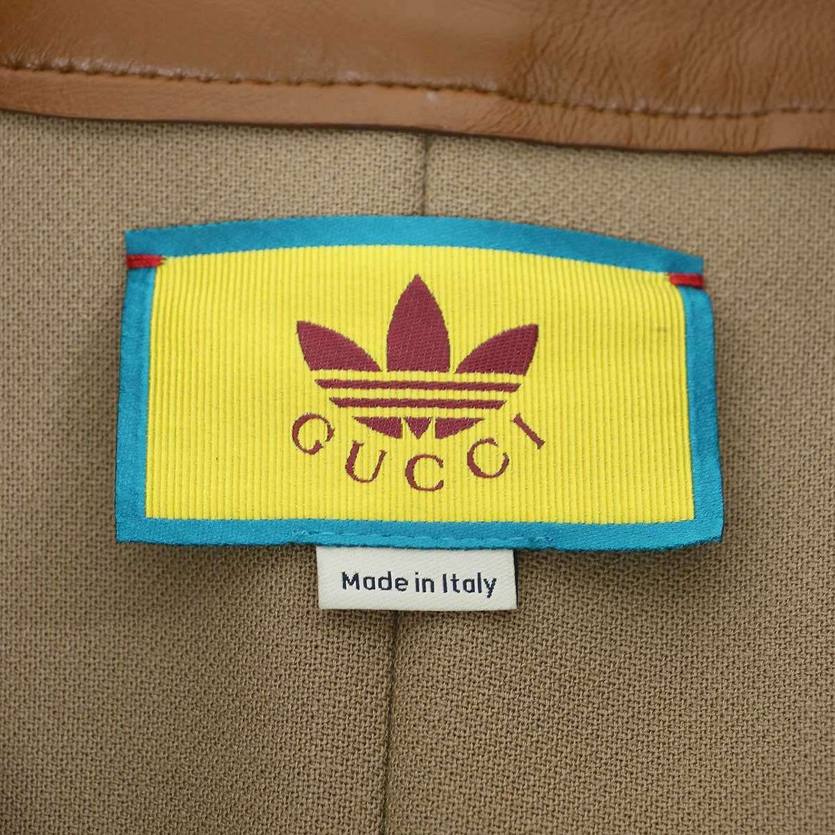 Gucci Adidas Wool Shearling 3 Stripes Logo Embroidered Cape Coat Camel Brown 44 — view 3