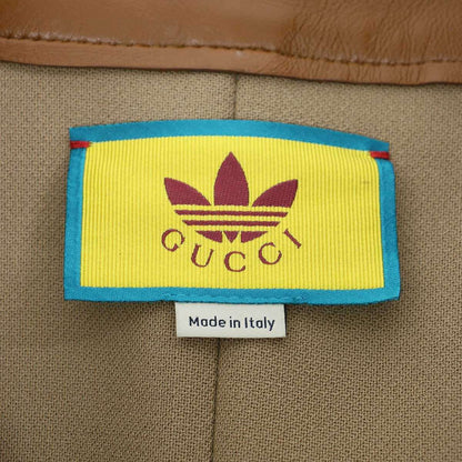 Gucci Adidas Wool Shearling 3 Stripes Logo Embroidered Cape Coat Camel Brown 44 — view 3