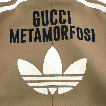 Gucci Adidas Wool Shearling 3 Stripes Logo Embroidered Cape Coat Camel Brown 44 — view 6