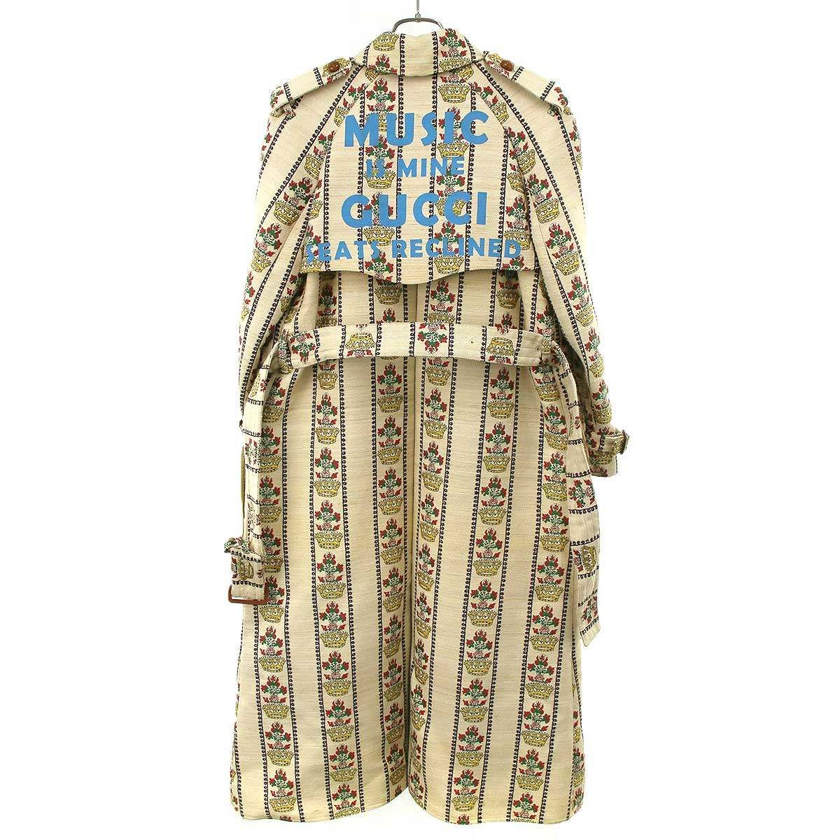 Gucci 100 Flower and Crown Coat Long Beige 40 — view 2