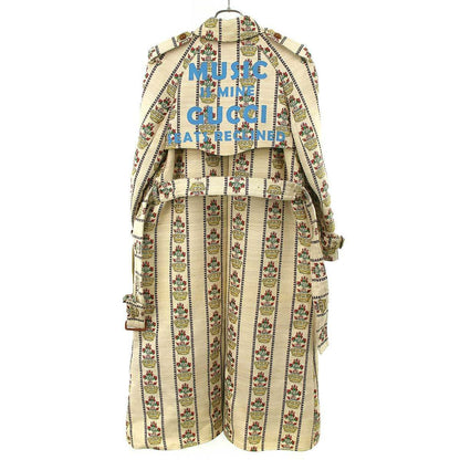 Gucci 100 Flower and Crown Coat Long Beige 40 — view 2