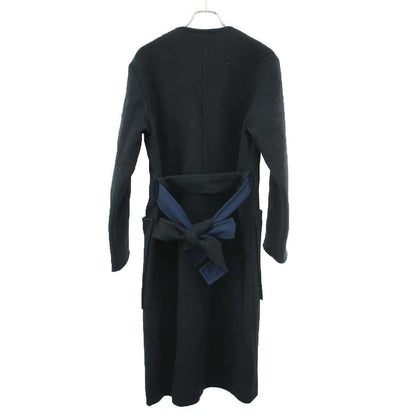 Celine by Phoebe Philo Belted Wool Long Coat Black 36 — view 2