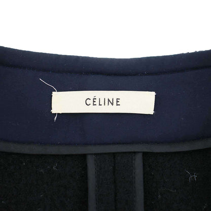Celine by Phoebe Philo Belted Wool Long Coat Black 36 — view 3