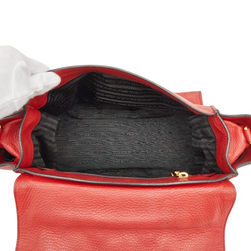 Prada 2-Way Shoulder Bag Red Leather — view 8
