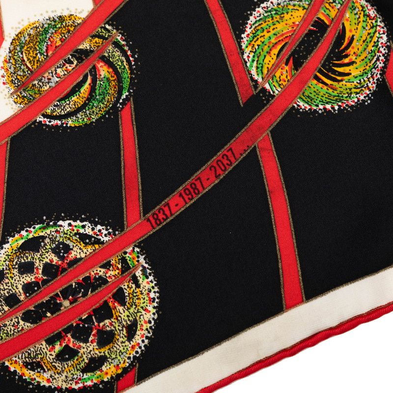 Hermes Carre 90 Les Feux de Lespace Space Fireworks Scarf Large Black Multicolor — view 5