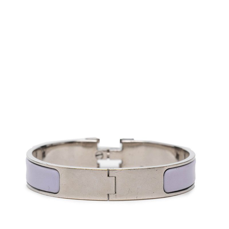 Hermes Clic Clac Bangle Silver Purple Metal Bracelet — view 3