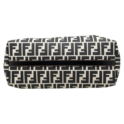 Fendi Tote Bag FF Jacquard Large Canvas Logo White Black Blue — view 5