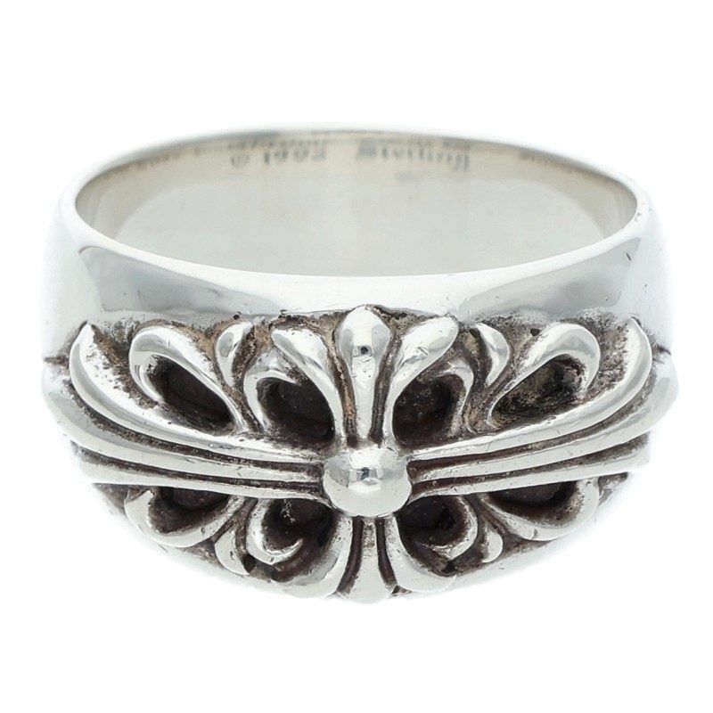 Chrome Hearts Flrl Floral Cross Silver Ring