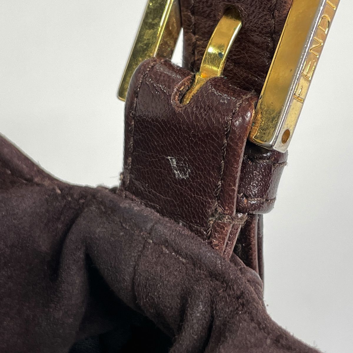 Fendi Zucca Logo Shoulder Bag Mamma Bucket Suede Brown — view 4