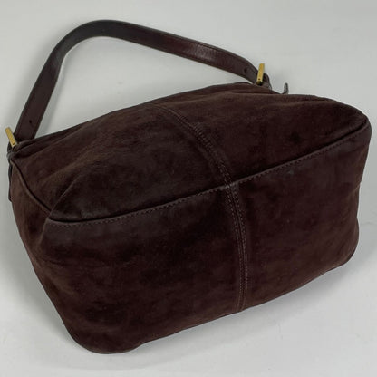 Fendi Zucca Logo Shoulder Bag Mamma Bucket Suede Brown — view 2