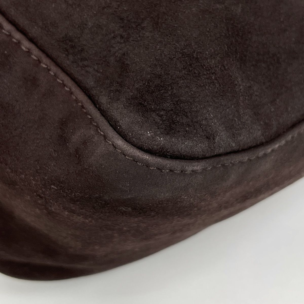 Fendi Zucca Logo Shoulder Bag Mamma Bucket Suede Brown — view 3