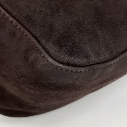 Fendi Zucca Logo Shoulder Bag Mamma Bucket Suede Brown — view 3