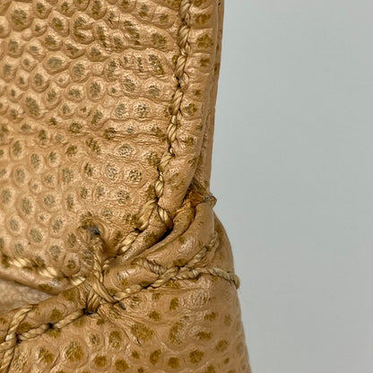 Chanel CC Logo Handbag Quilted Caviar Leather Beige — view 7