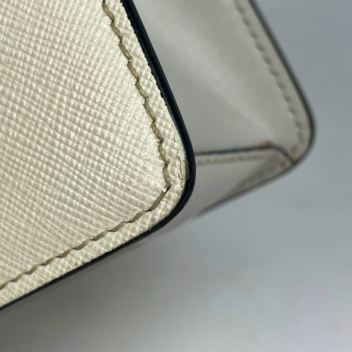 Prada Chain Shoulder Bag Saffiano Leather White — view 3