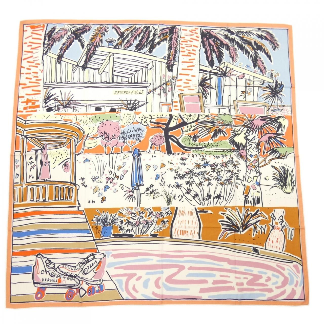 Hermes Rayures D'Ete Carre Shawl Scarf