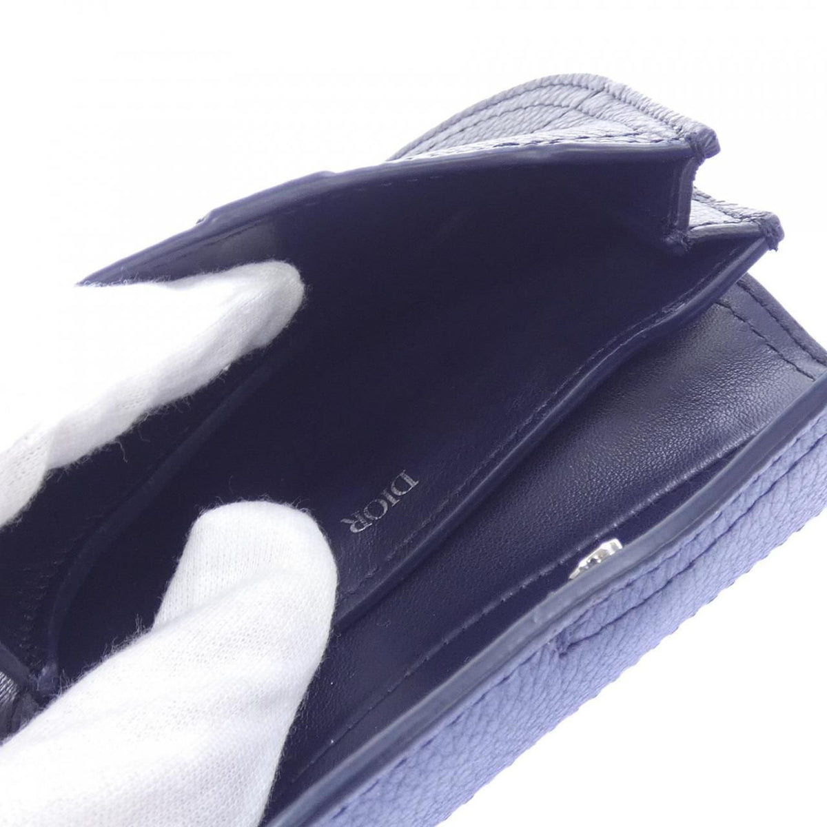 Dior Coin Case Coin Purse Navy — view 5