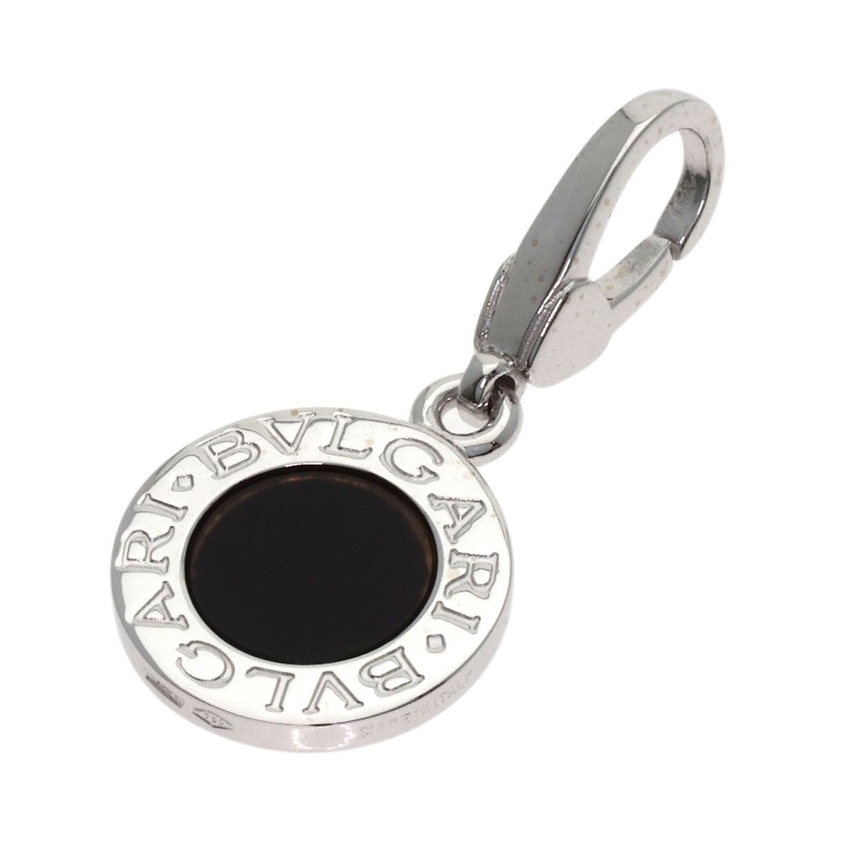 Bvlgari Onyx Charm Pendant 18K White Gold