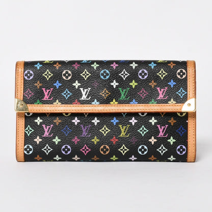 Louis Vuitton Trifold Wallet Monogram Black Multicolor Portefeuille