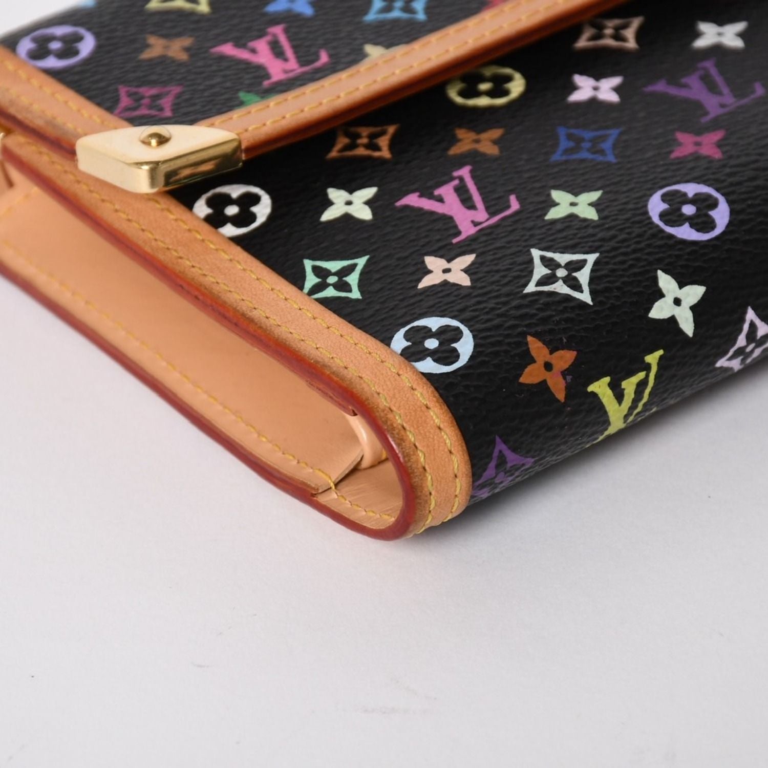 Louis Vuitton Trifold Wallet Monogram Black Multicolor Portefeuille — view 7