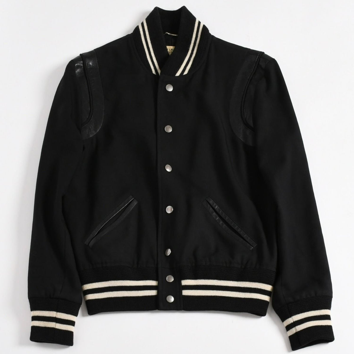 Saint Laurent Paris Teddy Jacket Wool Black White