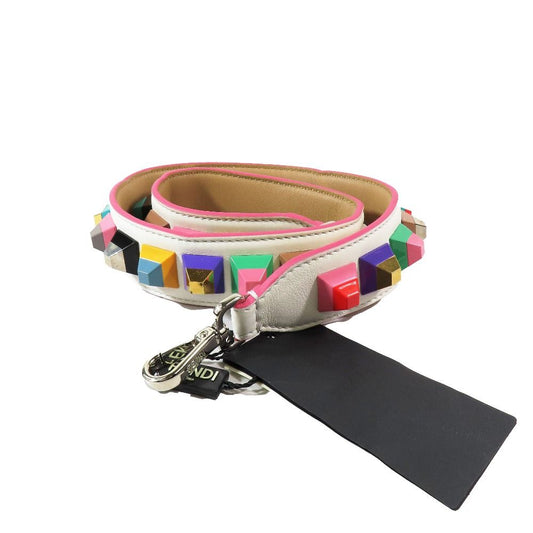 Fendi Strap Shoulder Studs Leather Bag Multicolor