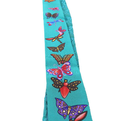 Bvlgari Butterfly Sherry Scarf Ribbon Bandana 100% Silk All Over Print — view 3