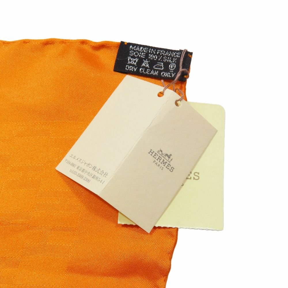 Hermes Pocket Square Pochette Faconnee Grand Handkerchief Bandana Scarf Silk — view 4