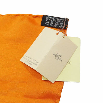 Hermes Pocket Square Pochette Faconnee Grand Handkerchief Bandana Scarf Silk — view 4