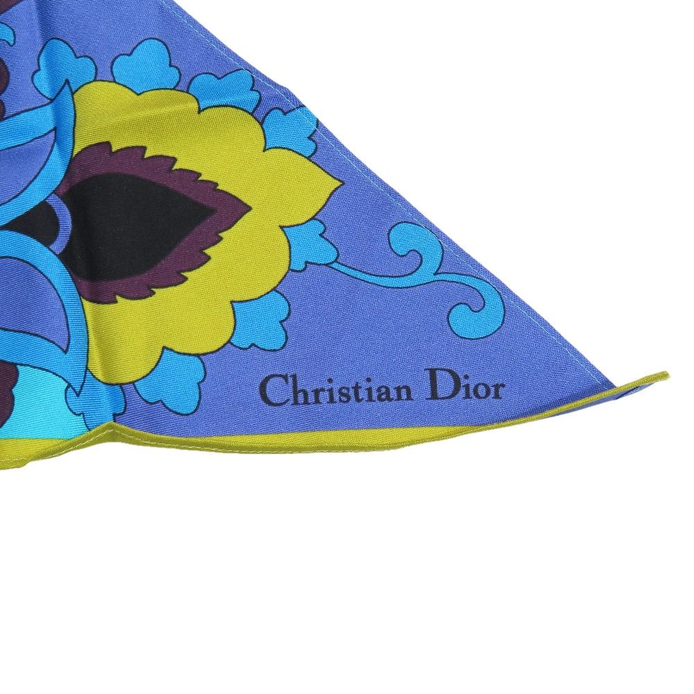 Dior Flower Halter Neck Silk Top Shirt Blouse Blue — view 5