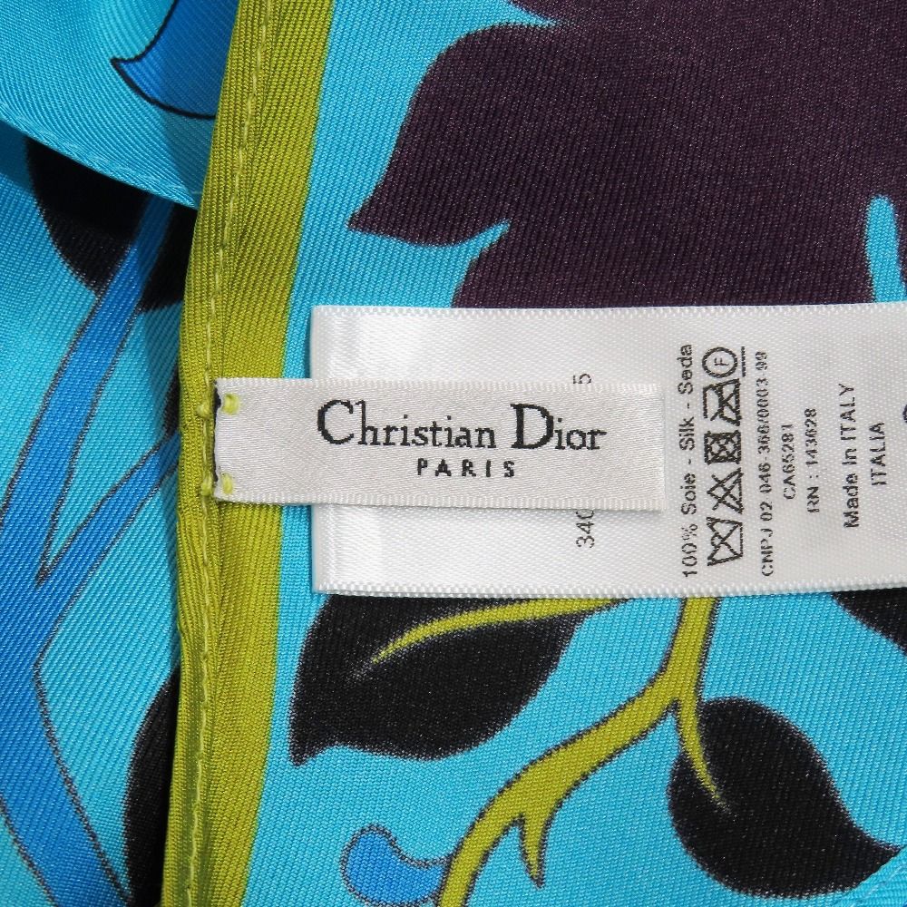 Dior Flower Halter Neck Silk Top Shirt Blouse Blue — view 6