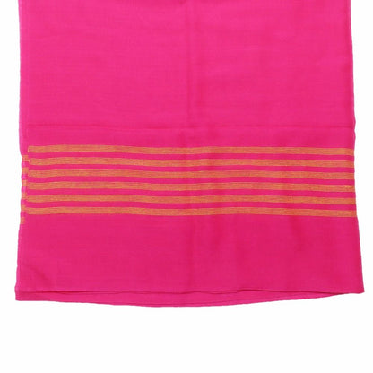 Hermes Cashmere Silk Large Shawl Plume Stitching Scarf Pink — view 2