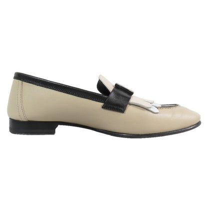 Hermes Royale Moccasins Loafers Tassel Logo Fringe Leather Shoes Beige 35.5 — view 4