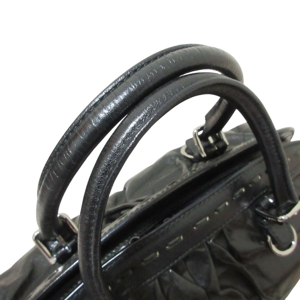 Dolce & Gabbana Miss Romantique Shirred Leather Handbag Black — view 8