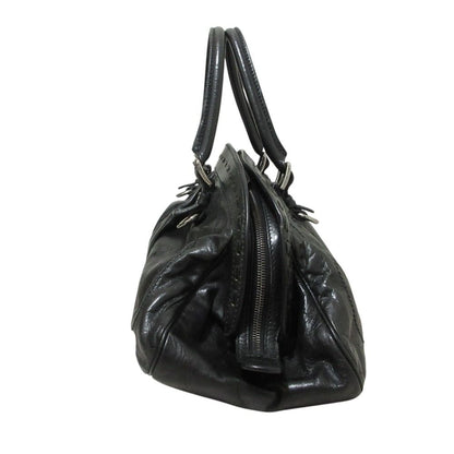 Dolce & Gabbana Miss Romantique Shirred Leather Handbag Black — view 7