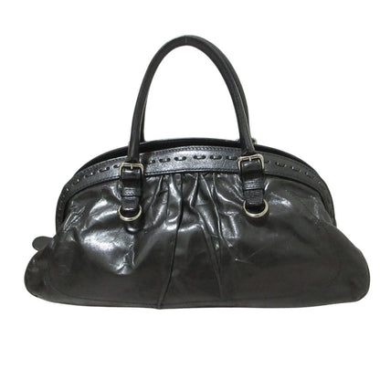 Dolce & Gabbana Miss Romantique Shirred Leather Handbag Black