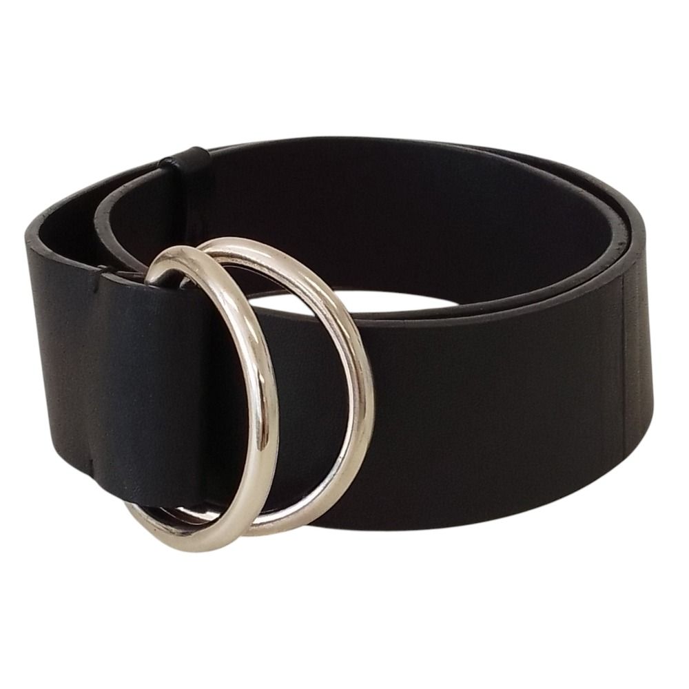 Prada Wide Leather Ring Belt 75 30 Black — view 6