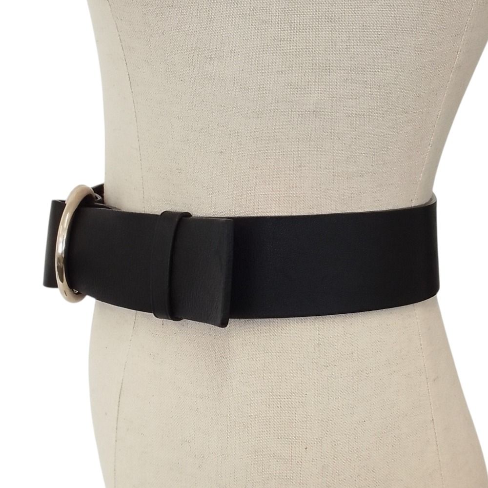 Prada Wide Leather Ring Belt 75 30 Black — view 4