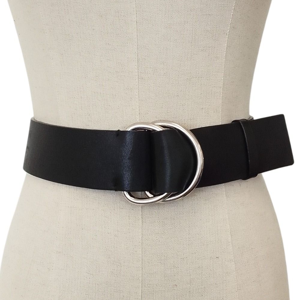 Prada Wide Leather Ring Belt 75 30 Black