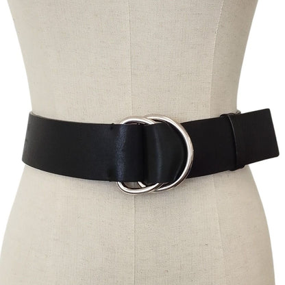 Prada Wide Leather Ring Belt 75 30 Black