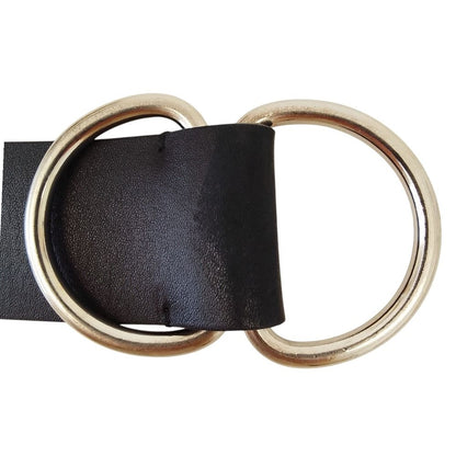 Prada Wide Leather Ring Belt 75 30 Black — view 8