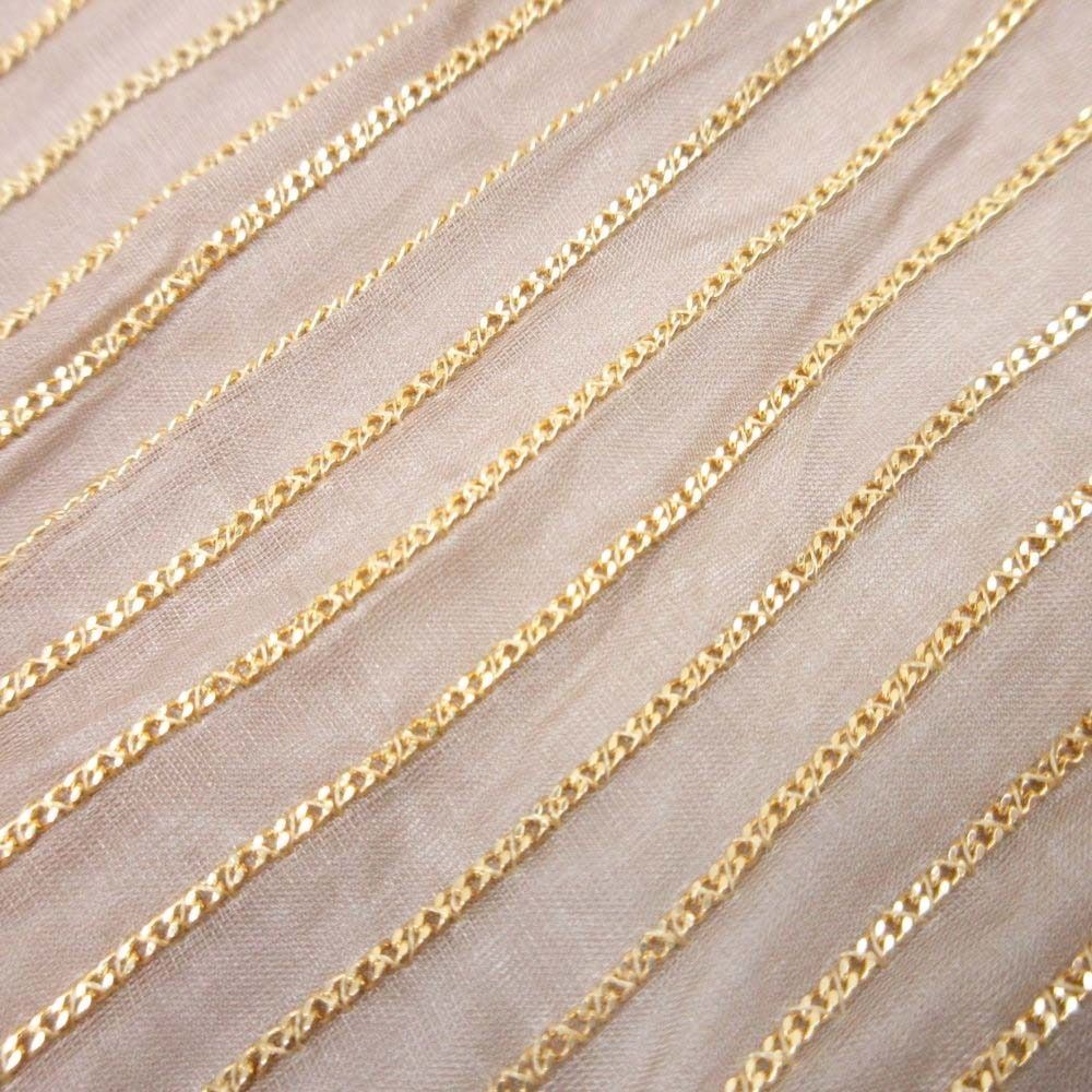 Fendi Silk Organza Shirt Dress Brass Chain Sequin Knee Length 38 Brown — view 8