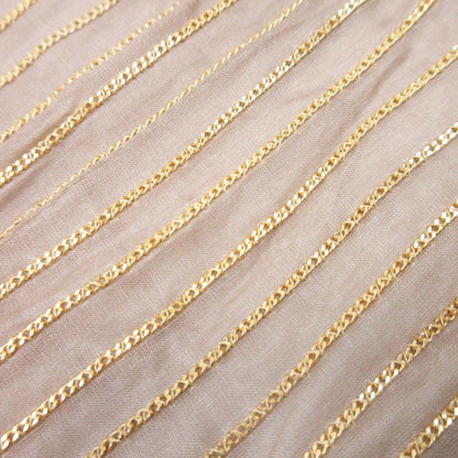 Fendi Silk Organza Shirt Dress Brass Chain Sequin Knee Length 38 Brown — view 8